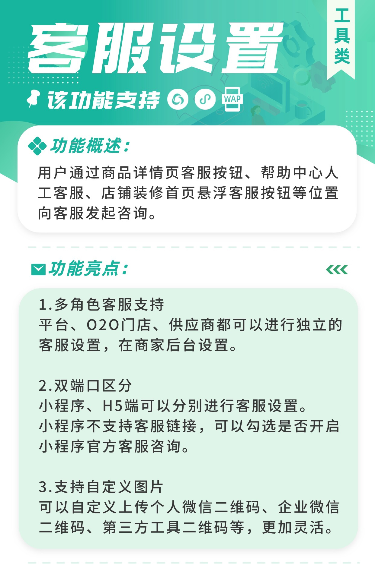 客服设置：多角色客服支持 多种服务入口_华青创新智慧商业