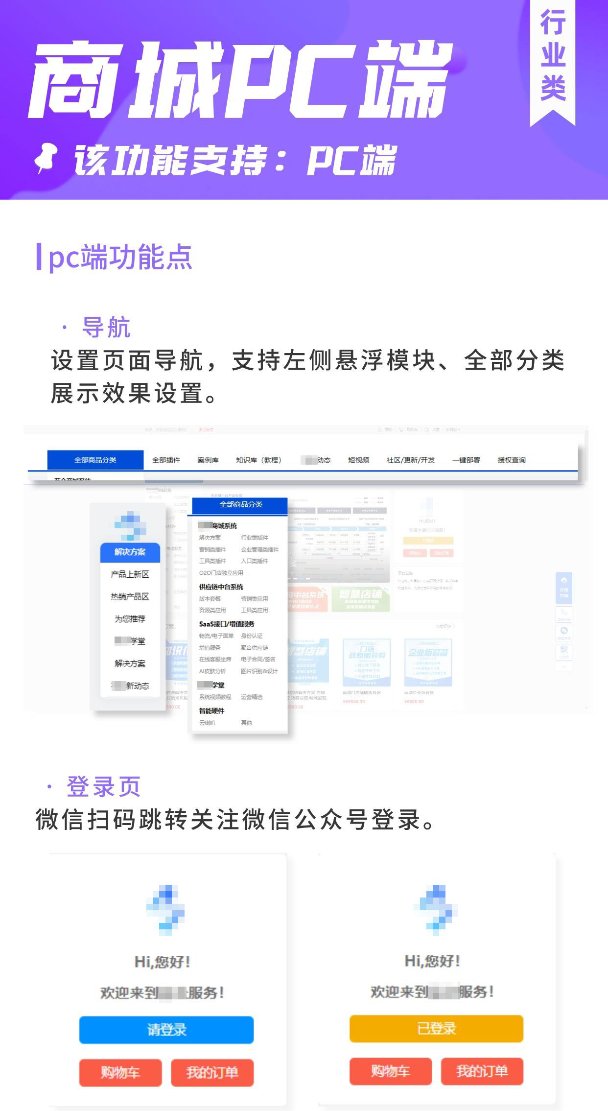 商城PC端 关注公众号登录/扫码支付_华青创新智慧商业