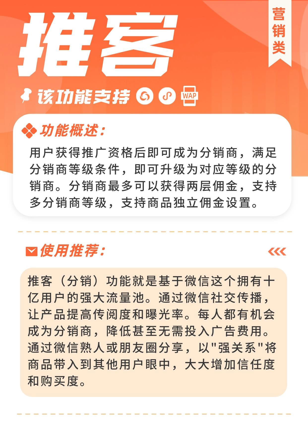推客（分销）：分享转化获得佣金 支持多等级的二级分销_华青创新智慧商业