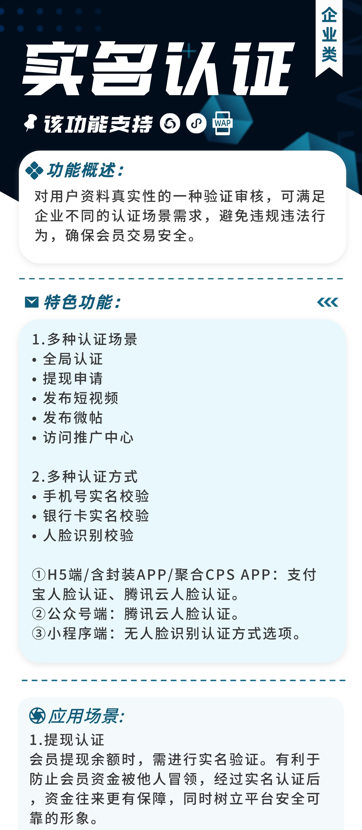 实名认证：多场景业务 合理规范化（需额外购买指定接口）_华青创新智慧商业